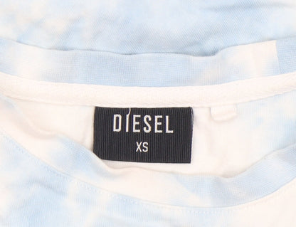 Womens UK Size XS Diesel Blue Basic T-Shirt