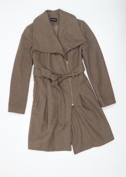 Womens UK Size 8 George Beige Overcoat