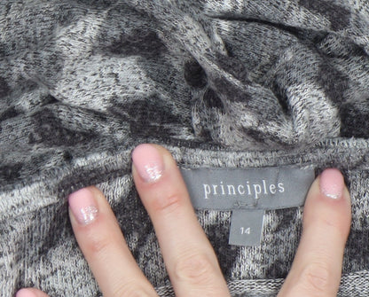 Womens UK Size 14 Principles Grey Basic Blouse