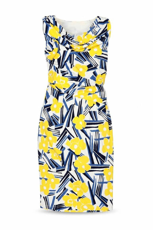 Front view of Betty Jackson Black Women's Multicoloured Floral Sheath Dress, size 8