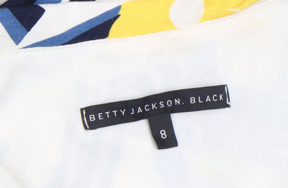 Womens UK Size 8 Betty Jackson Black Sheath Dress
