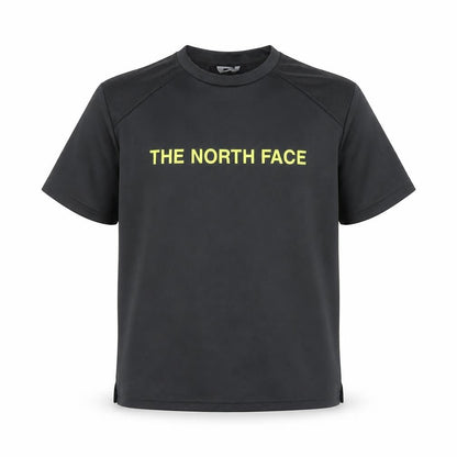 Front view of The North Face boys’ black short sleeve active t-shirt l lightweight