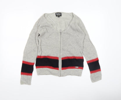 Womens UK Size 8 Barbour Grey Cardigan Jumper