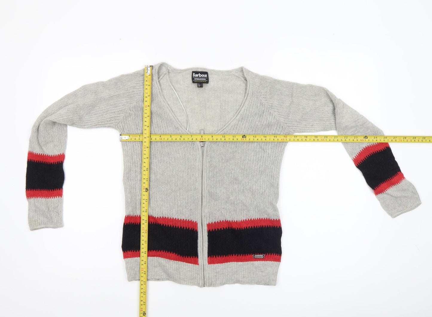 Womens UK Size 8 Barbour Grey Cardigan Jumper