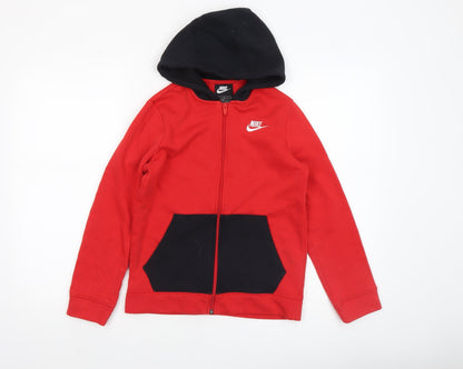 Boys UK Size 12-13 Years Nike Red Full Zip Hoodie