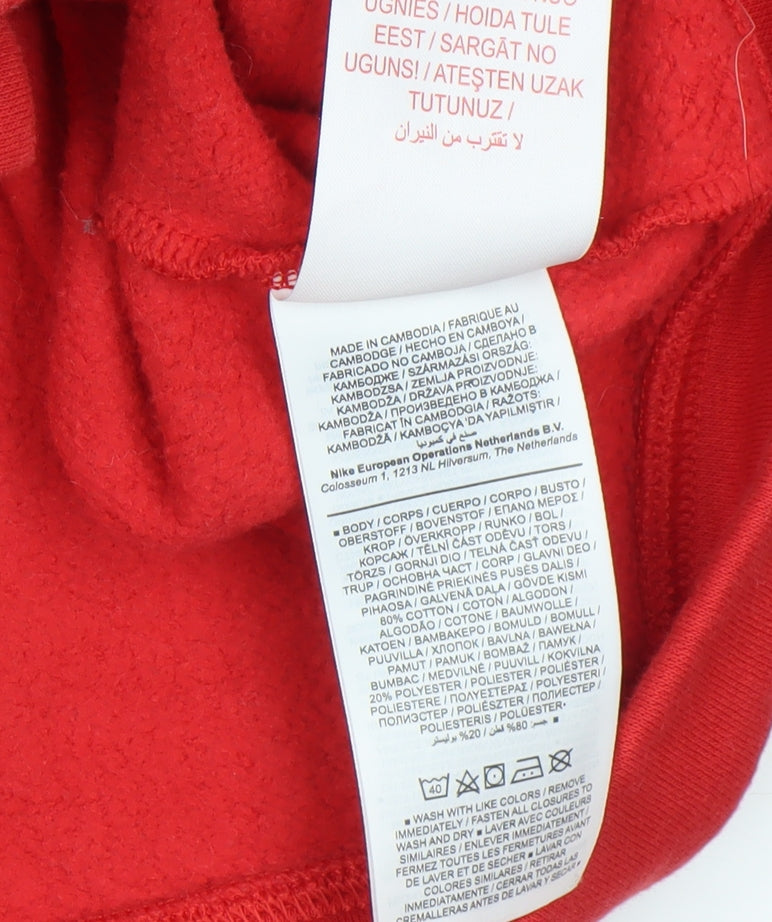 Boys UK Size 12-13 Years Nike Red Full Zip Hoodie