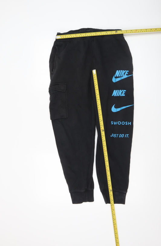 Mens UK Size S Nike Regular Fit Jogger Black Trousers