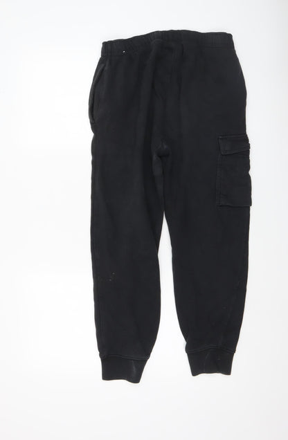 Mens UK Size S Nike Regular Fit Jogger Black Trousers