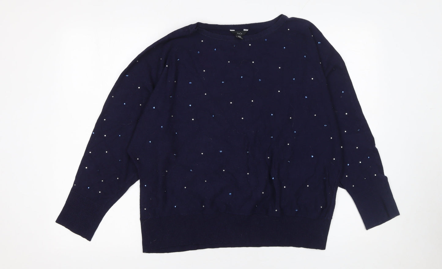 Womens UK Size 18 M&Co Blue Pullover Jumper