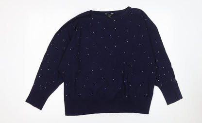 Womens UK Size 18 M&Co Blue Pullover Jumper