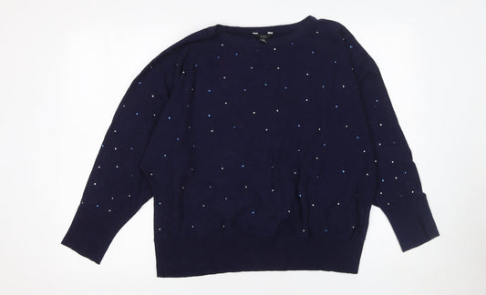 Womens UK Size 18 M&Co Blue Pullover Jumper