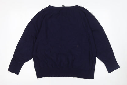 Womens UK Size 18 M&Co Blue Pullover Jumper
