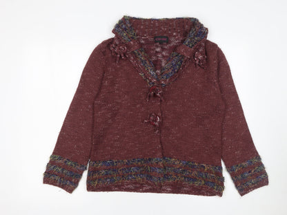 Womens UK Size M Jessica Graaf Brown Cardigan Jumper
