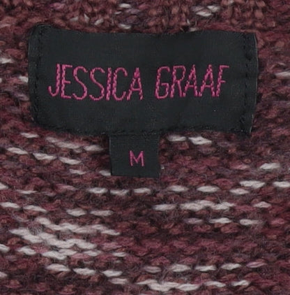 Womens UK Size M Jessica Graaf Brown Cardigan Jumper