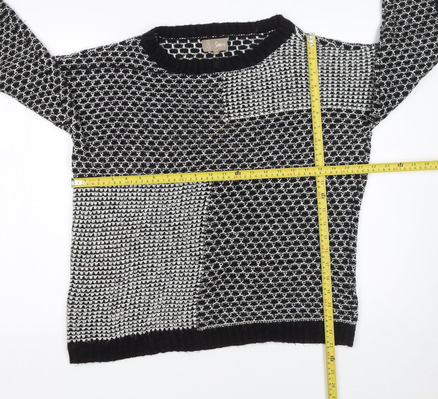 Womens UK Size 14 Soon Black Pullover Jumper