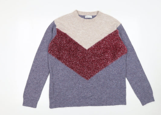 Womens UK Size M Papaya Multicoloured Pullover Jumper