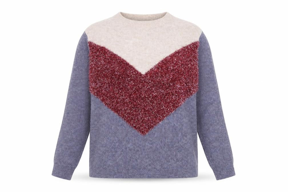Womens UK Size M Papaya Multicoloured Pullover Jumper
