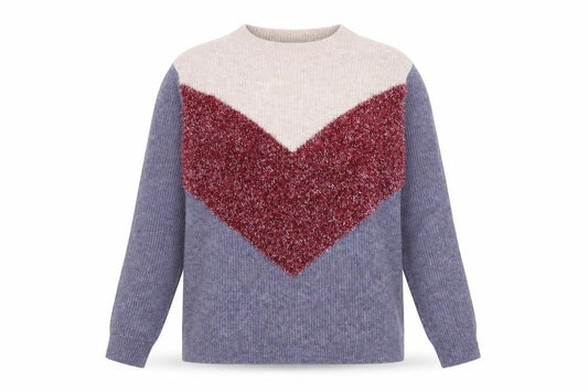 Front view of Papaya Women’s Multicoloured Crew Neck Knit Jumper, size M