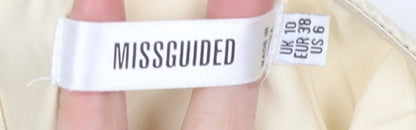 Womens UK Size 10 Missguided Ivory Cropped Blouse
