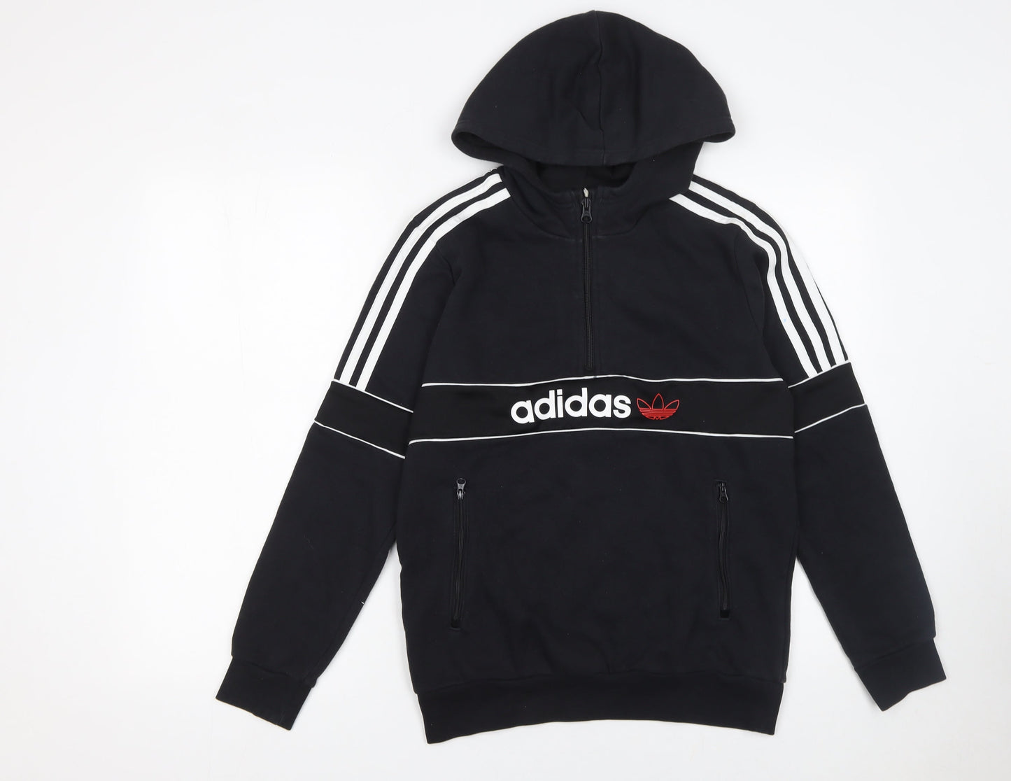 Boys UK Size 13-14 Years adidas Black Half Zip Hoodie