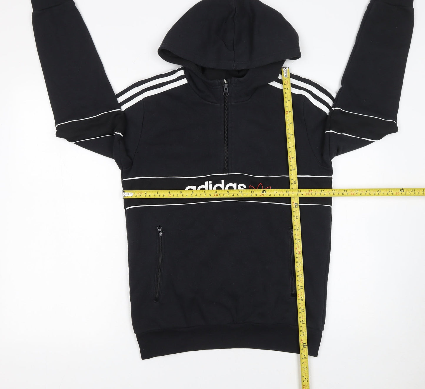 Boys UK Size 13-14 Years adidas Black Half Zip Hoodie