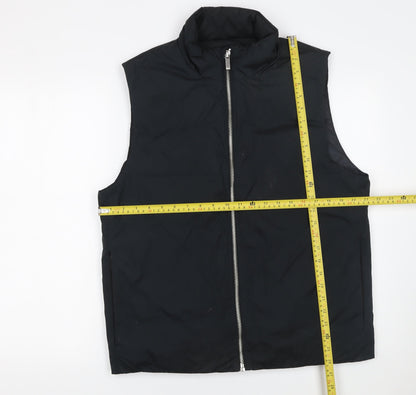 Esprit Men's Black M Padded Bodywarmer Waistcoat Full Zip