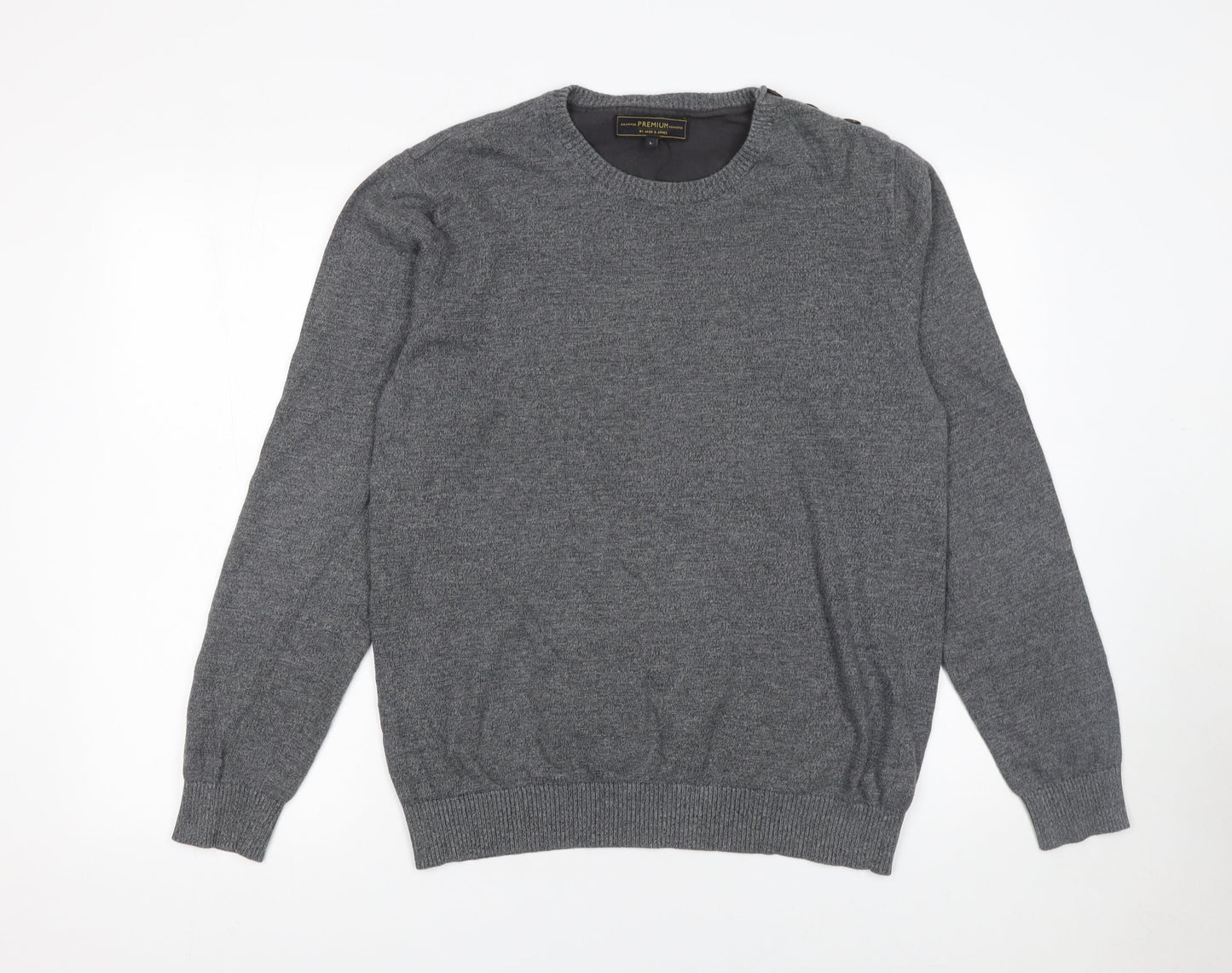 Mens UK Size L JACK & JONES Grey Pullover Jumper