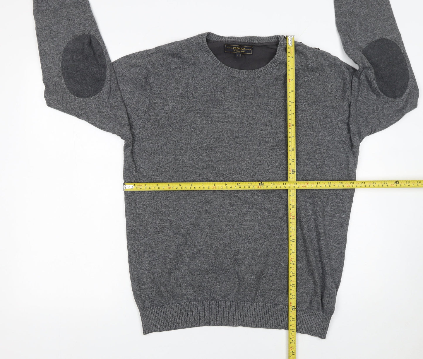 Mens UK Size L JACK & JONES Grey Pullover Jumper