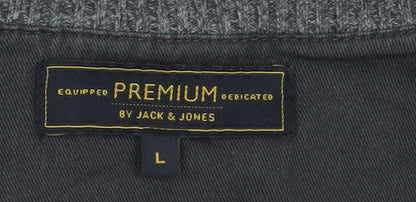 Mens UK Size L JACK & JONES Grey Pullover Jumper