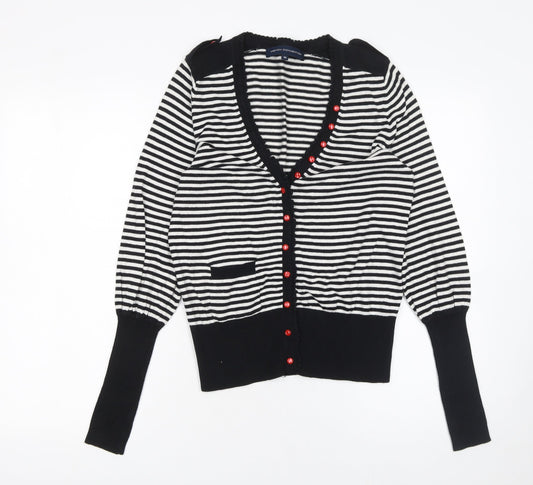Womens UK Size M French Connection Black Cardigan Jumper