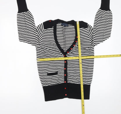 Womens UK Size M French Connection Black Cardigan Jumper