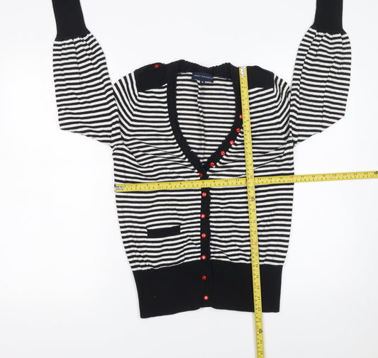 Womens UK Size M French Connection Black Cardigan Jumper
