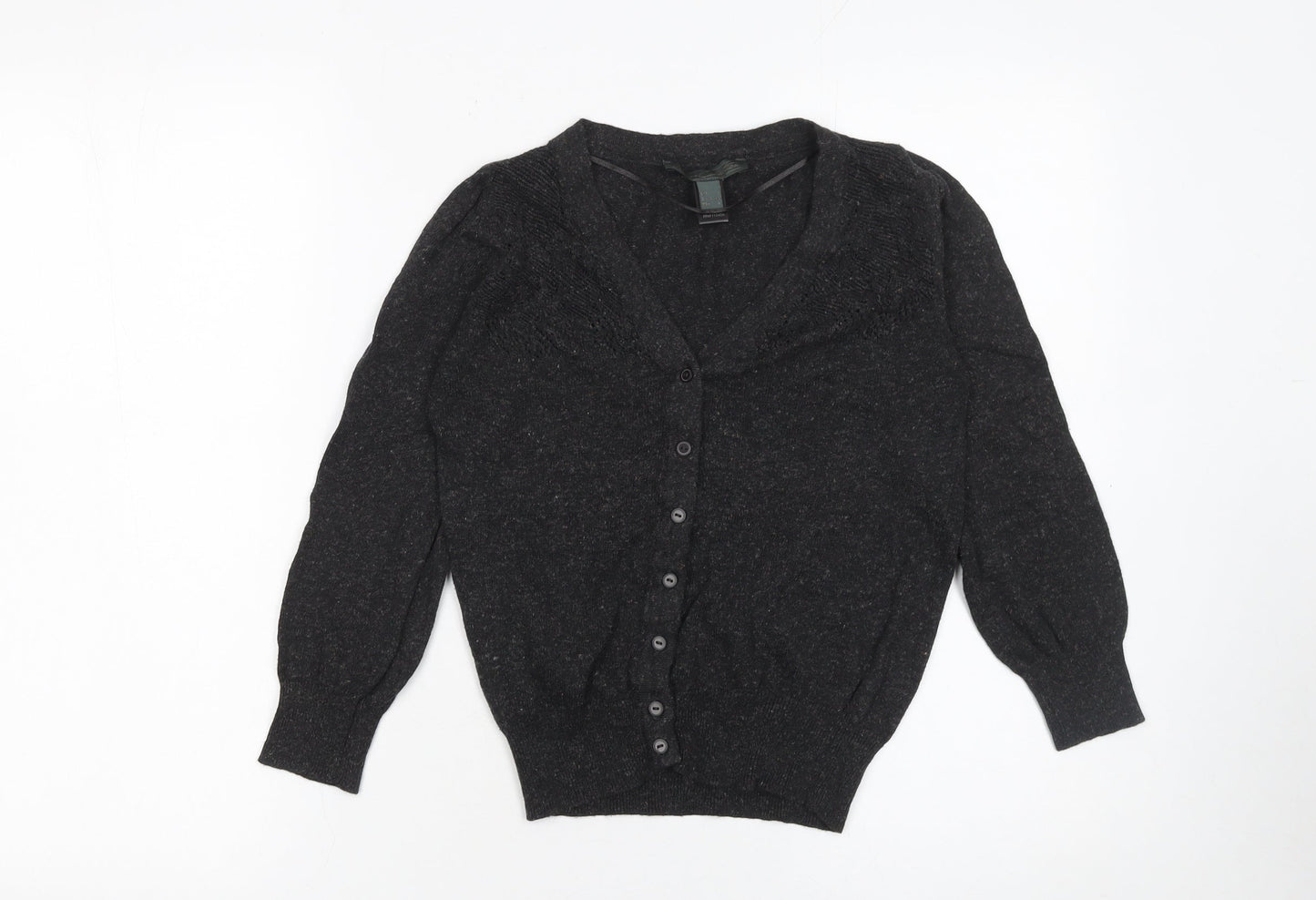 Womens UK Size S Mango Black Cardigan Jumper