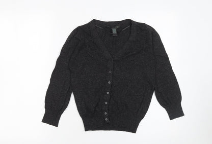 Womens UK Size S Mango Black Cardigan Jumper
