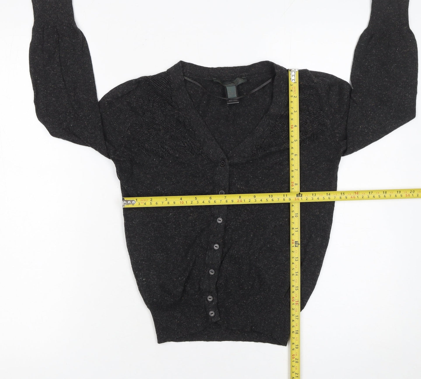 Womens UK Size S Mango Black Cardigan Jumper