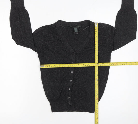 Womens UK Size S Mango Black Cardigan Jumper