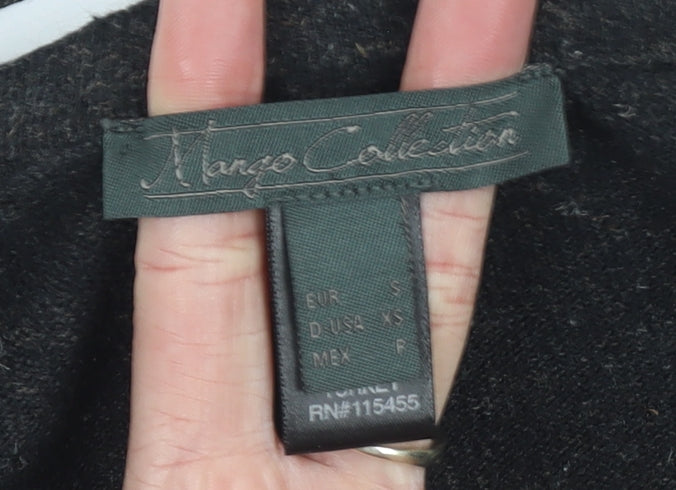 Womens UK Size S Mango Black Cardigan Jumper