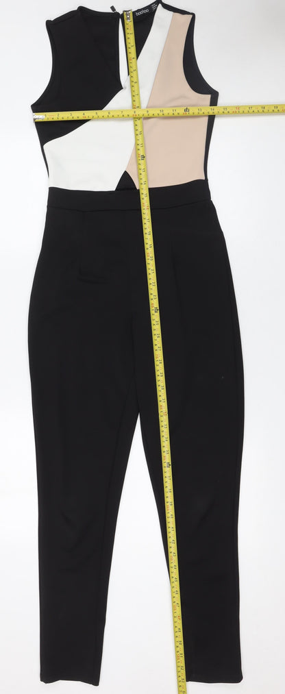 Womens UK Size 8 Boohoo One-Piece Black Jumpsuit