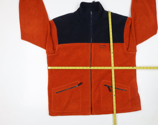 Maine New England Men's Orange Fleece Jacket L 43in Zip Pockets