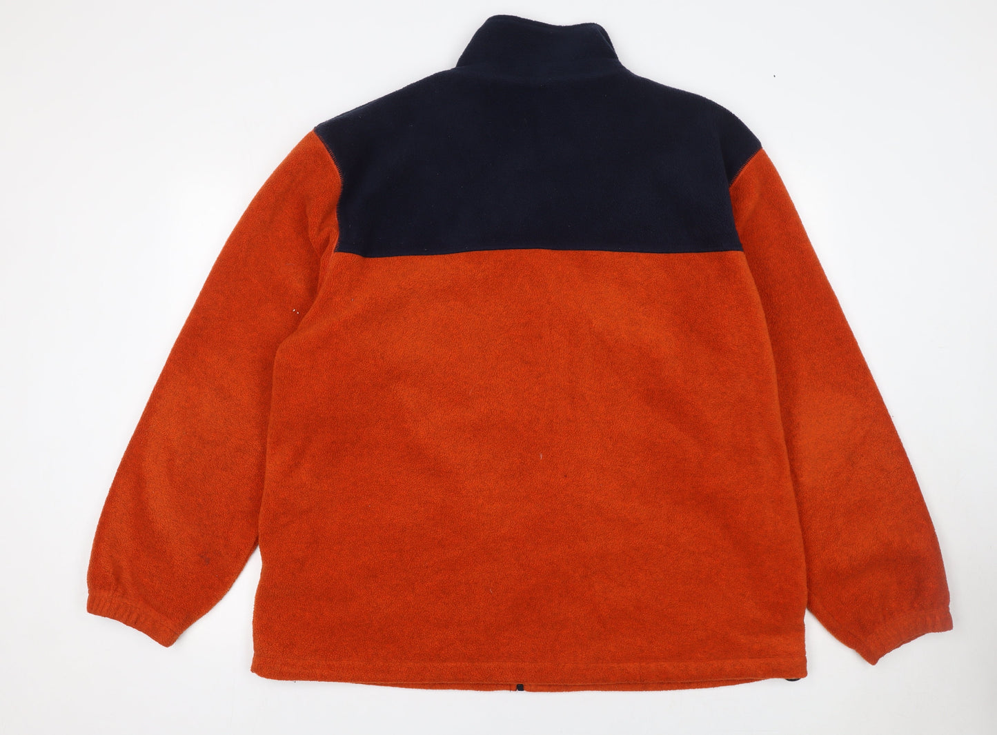 Maine New England Men's Orange Fleece Jacket L 43in Zip Pockets