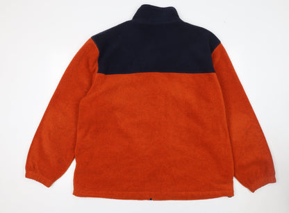 Maine New England Men's Orange Fleece Jacket L 43in Zip Pockets