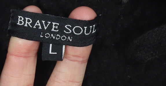 Womens UK Size L Brave Soul Black Pullover Hoodie