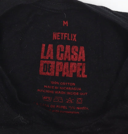 Mens UK Size M Netflix Black  T-Shirt