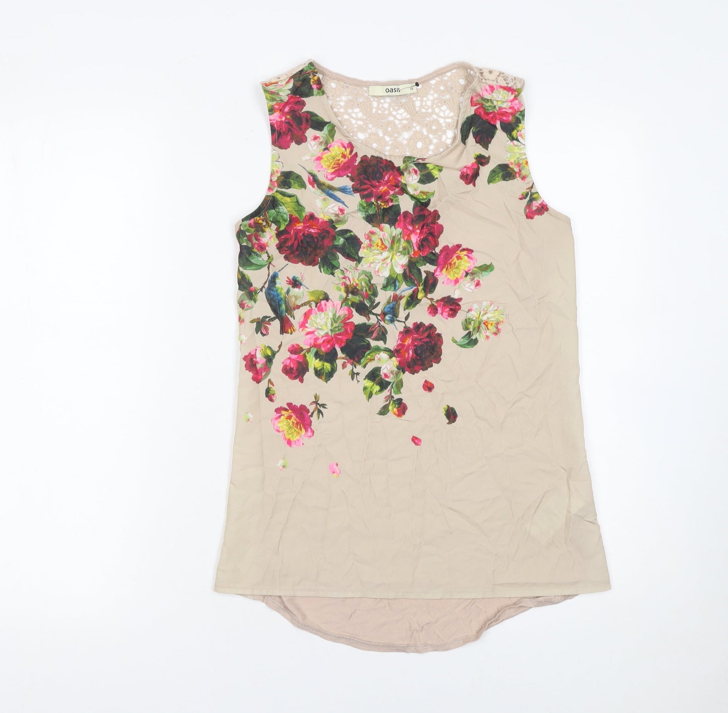 Womens UK Size XS Oasis Beige Camisole Blouse