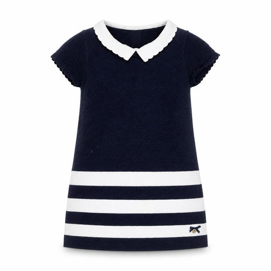 Junior J by Jasper Conran Navy & White Striped Knit Dress 18-24 Months Girls