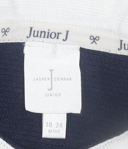 Junior J by Jasper Conran Navy & White Striped Knit Dress 18-24 Months Girls
