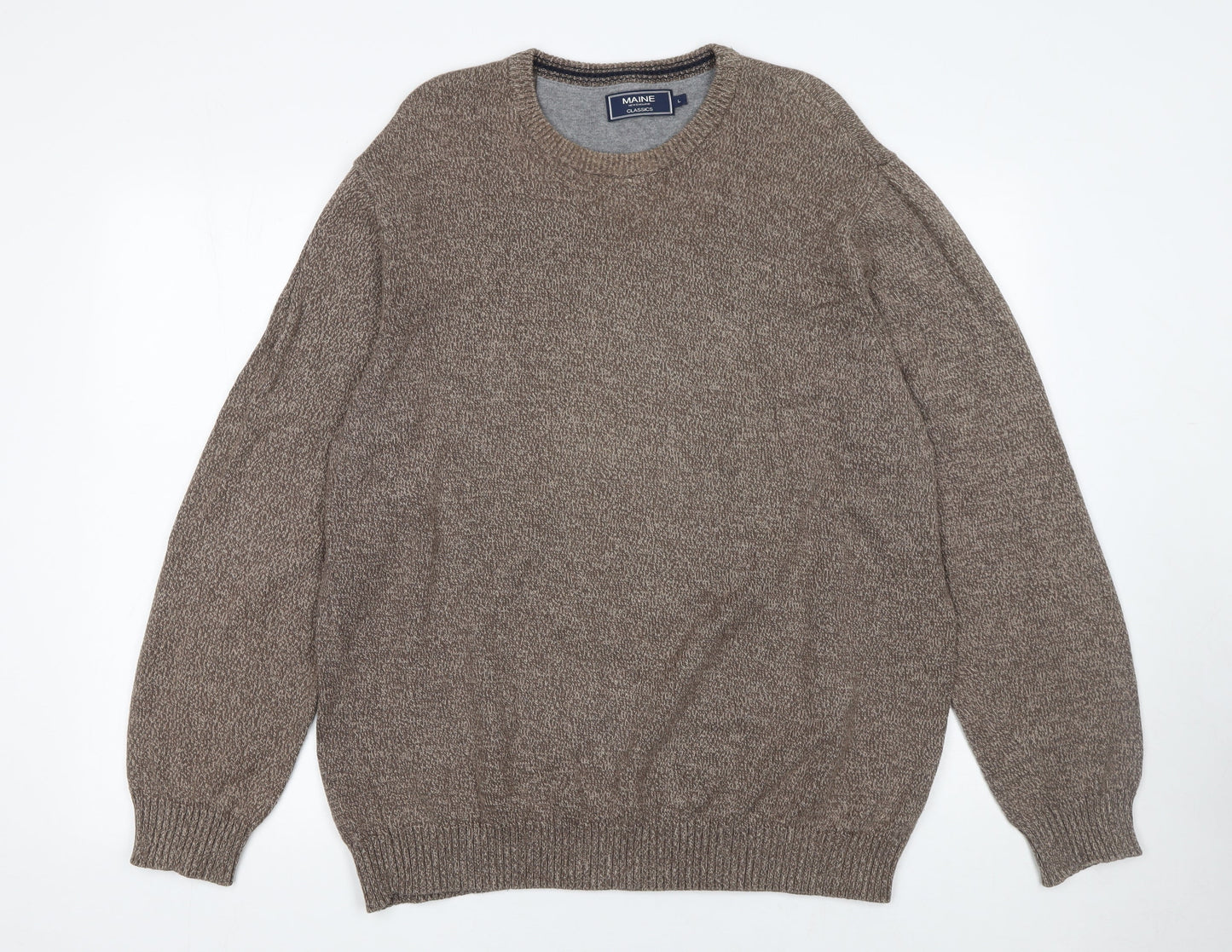 Mens UK Size L Maine New England Brown Pullover Jumper