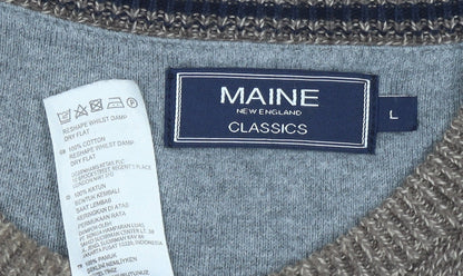 Mens UK Size L Maine New England Brown Pullover Jumper