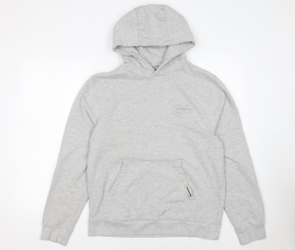 Mens UK Size M Crosshatch Grey Pullover Hoodie