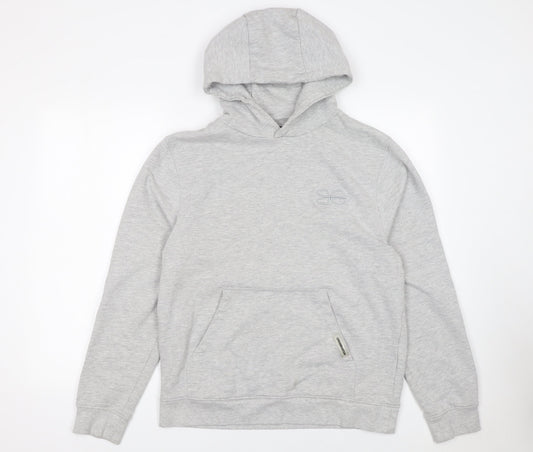 Mens UK Size M Crosshatch Grey Pullover Hoodie